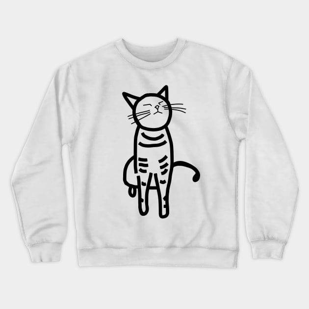 Cat Doodle with Thick Black Line Crewneck Sweatshirt by ellenhenryart